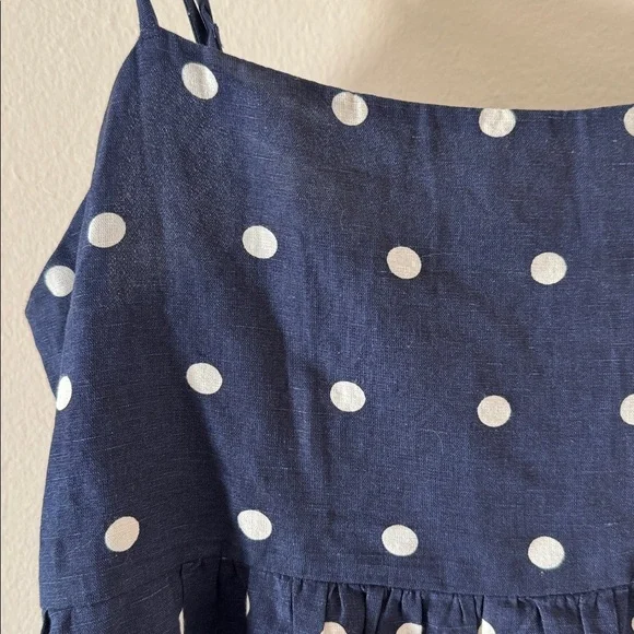 BEACH RIOT Valory Maxi Dress Navy Polka Dot Linen, Size Medium, $198 -  hdc.com.do